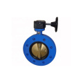 DIN Standard U Section Rubber Coate U Type Double Flanged Butterfly Valve with Gear Box